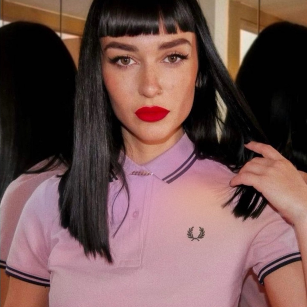 Fred Perry Twin Tipped Shirt (Love Potion/ Black)🩷🖤